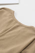 Brushed Ribbed Button Split V Neck Long Sleeve Romper